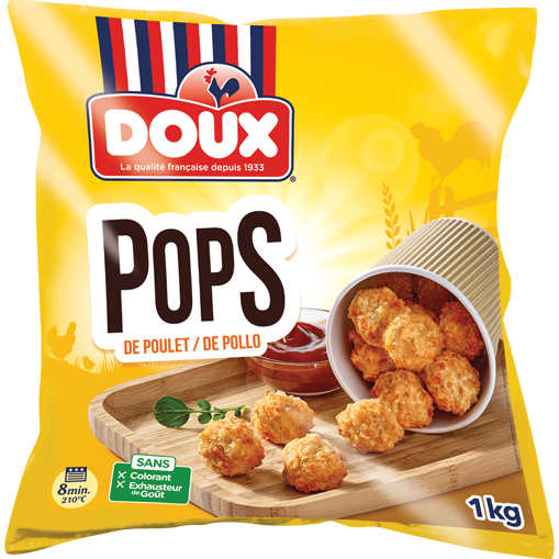 Doux Chicken Pops in a cardboard box