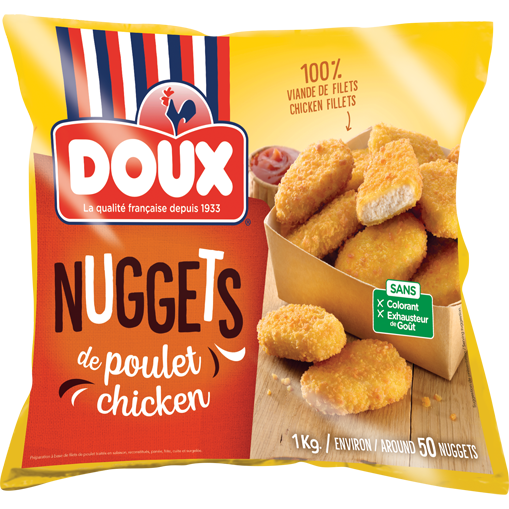 Bag of 100% chicken fillets nuggets.